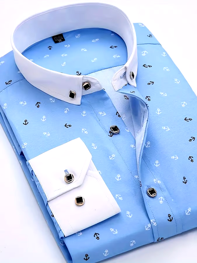 Men's Geometric Business Casual Shirt