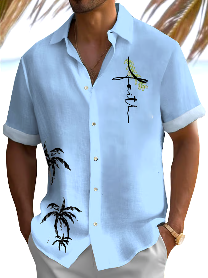Men's Faith Print Shirt (No Pockets)