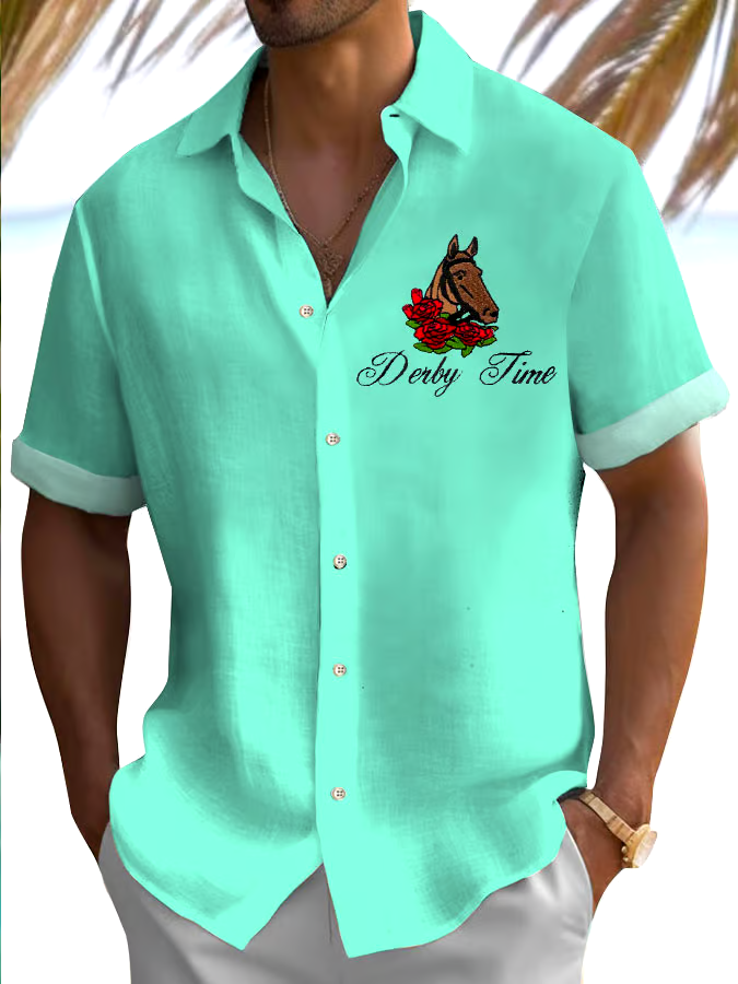 Men's Derby Time Print Shirt (No Pockets)